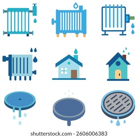 Isolated white set of real estate icons