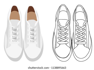 isolated, white sneakers