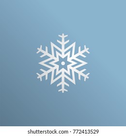 Isolated white snowflake on light blue background flat icon style vector