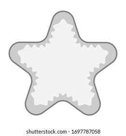 Isolated white star over a white background - Vector