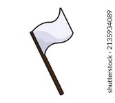 Isolated white surrender flag icon Vector