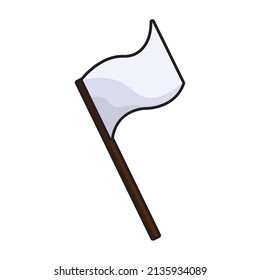 Isolated white surrender flag icon Vector