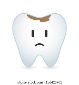 An isolated white tooth vector illustration 