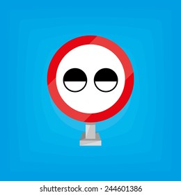an isolated white traffic signal on a blue background