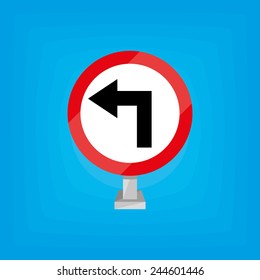 an isolated white traffic signal on a blue background
