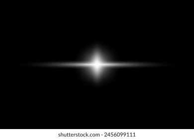 Isolierter weißer transparenter Bestand des Lichteffekts. Stern auf schwarzem, transparentem Hintergrund, Stern in explosionsartigem Zustand, helles Licht.