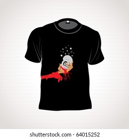 isoliertes weißes T-Shirt auf grauem Hintergrund, Vektorgrafik