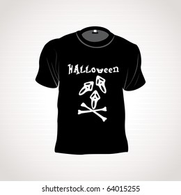 isolated white t-shirt on grey background, illustration