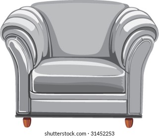 isolated white vector armchair