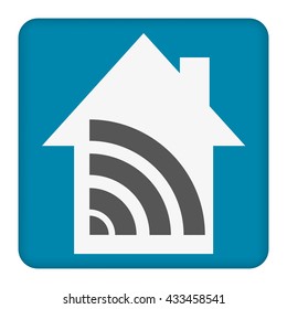 Isolated white web icon on blue background.
