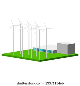Isolated wind power plant. Vector illustration design