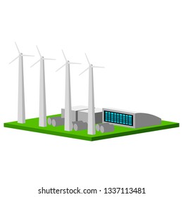 Isolated wind power plant. Vector illustration design