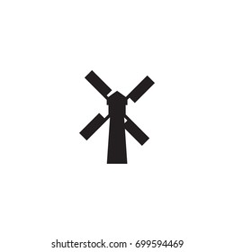 Isolated Windmill Icon Symbol On Clean Background. Vector Farm Mill Element In Trendy Style.
