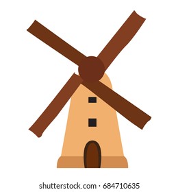 Isolated windmill on a white background, Vector illustration