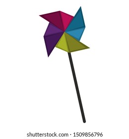 Isolated windmill toy on a white background - Vector