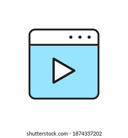 Icono en línea de tecnología de computadoras de ventana aisladas- Vector