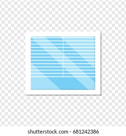 Isolated window with jalousie on a transparent background. Stock vector. Flat design.