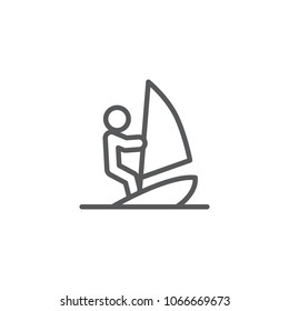 Isolated windsurfing icon line symbol on clean background. Vector surfer element in trendy style.