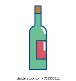 Isolated wine bottle  design