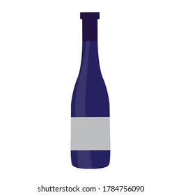 Icono de botella de vino aislado. Entrada de bebida - vector