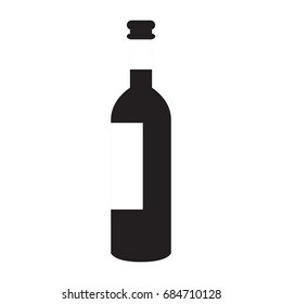 Isolated wine bottle on a white background, Vector illustration