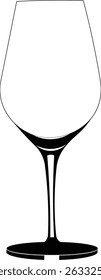 Isolated wine glass side view outline 