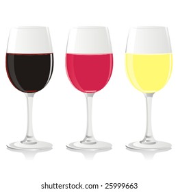 isolated wine glasses
