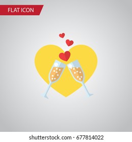 Isolated Wineglasses Flat Icon. Celebration Vector Element Can Be Used For Wineglasses, Celebration, Champagne Design Concept.