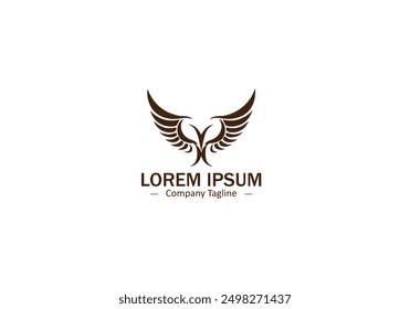 Isolated Wing Feather Logo Design with Abstract and Modern Icon Elements