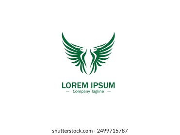 Isolated Wing Feather Logo Design with Abstract and Modern Icon Elements