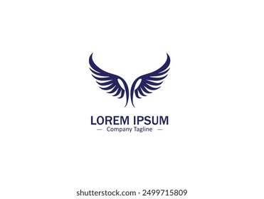 Isolated Wing Feather Logo Design with Abstract and Modern Icon Elements