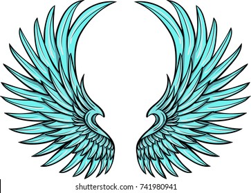  isolated wings graphic style