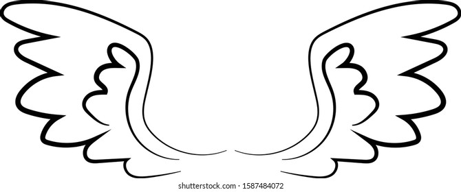 isolated wings on white background vector illustration hand draw desing