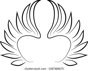 isolated wings on white background vector illustration hand draw desing