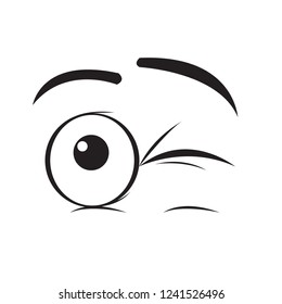 Isolated wink eyes cartoon. Expression. Vector illustration design