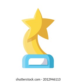Isolated winner trophy icon First place Vector illustration