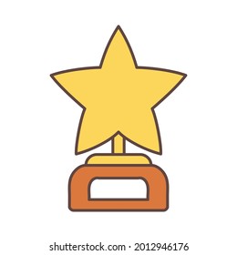 Isolated winner trophy icon First place Vector illustration