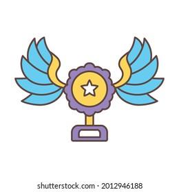Isolated winner trophy icon First place Vector illustration