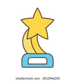 Isolated winner trophy icon First place Vector illustration