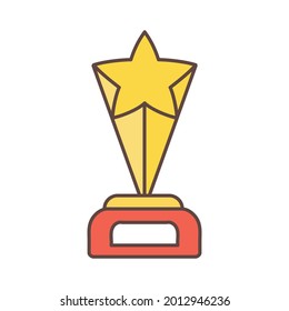 Isolated winner trophy icon First place Vector illustration