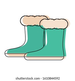 Isolated winter boots icon. Winter clothes - Vector illustration design