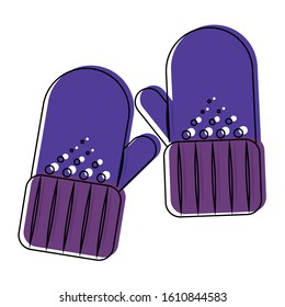 Isolated winter gloves. Winter clothes - Vector illustration design