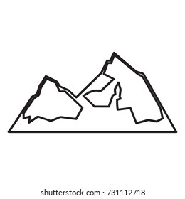 Isolated winter mountain icon on a white background, Vector illustration