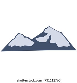 Isolated winter mountain icon on a white background, Vector illustration