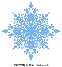 Isolated winter snowflake on white. Vector illustration