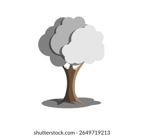 Isolated winter tree on white background