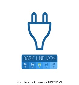 Isolated Wire Outline. Cord Vector Element Can Be Used For Wire, Cord, Cable Design Concept.