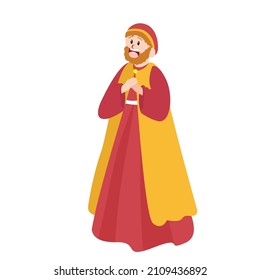 Isolated Wise Man christmas character Vector illustration