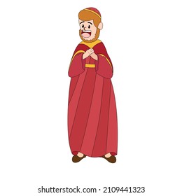 Isolated Wise Man christmas character Vector illustration