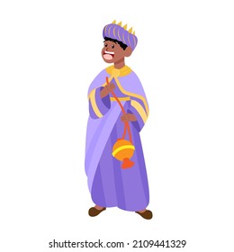 Personaje de navidad del Hombre Sabio aislado Isolación Ilustración vectorial